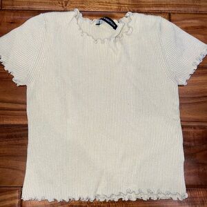 Brandy Melville Cream Ribbed Women's Top